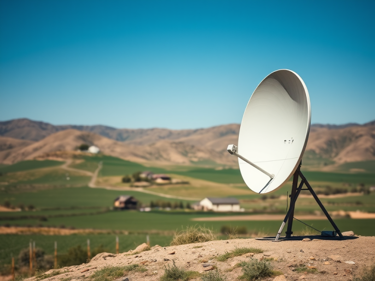 Satellite in remote area